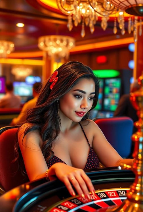 AK44 ကာစီနို Live Baccarat ဂိမ်းတွင် Professional Dealer နှင့် ကစားသမားများ ကစားနေသောမြင်ကွင်း